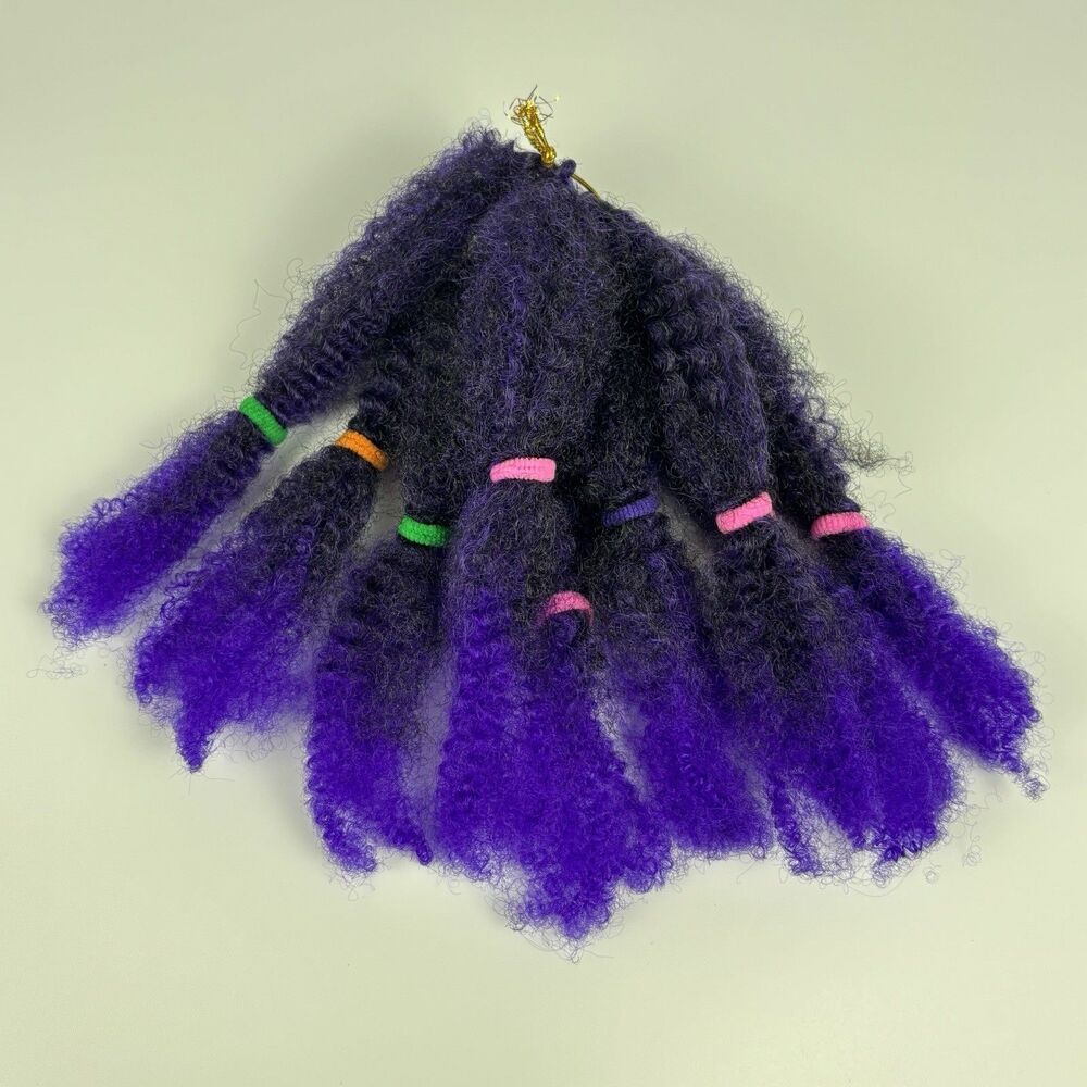 Marlybob Crochet Hair Extensions Afro Kinky Curly Ombre Black Purple 3 Bundles